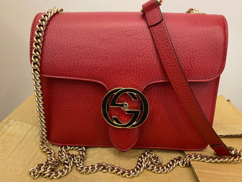 Gucci GG Marmont Shoulder Bag Matelasse Velvet Small Hibiscus Red in Velvet  with Antique Gold-tone - US