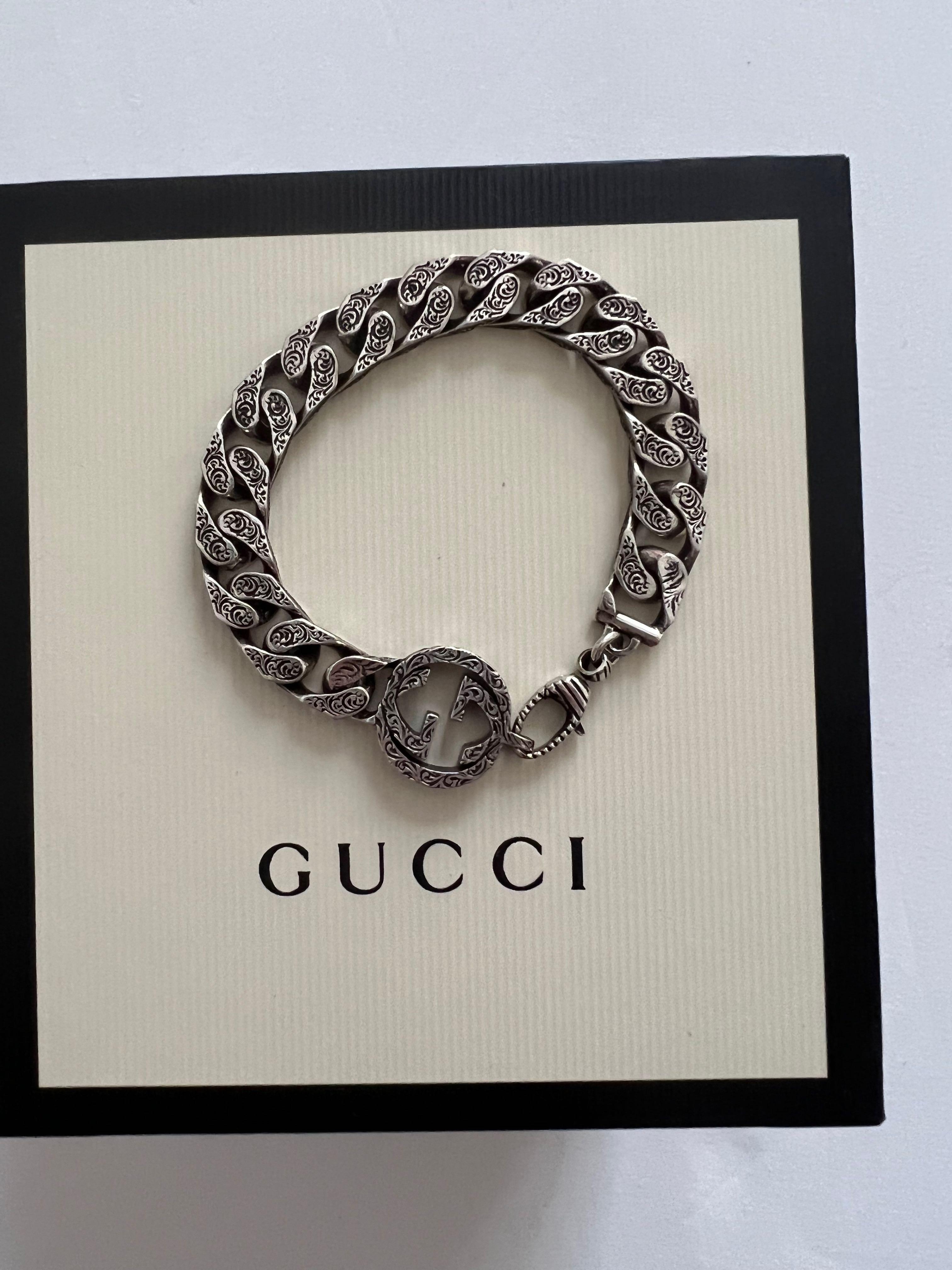 ブレスレット Sterling Silver Interlocking G Marina Chain Bracelet Gucci Sterling Silver Interlocking G Marina Chain Bracelet