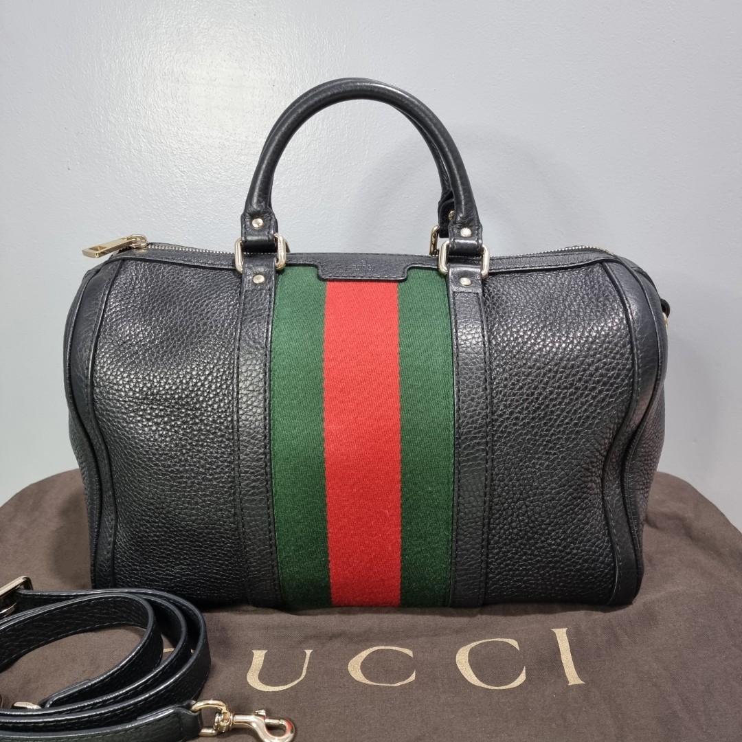 Gucci web boston bag black deals