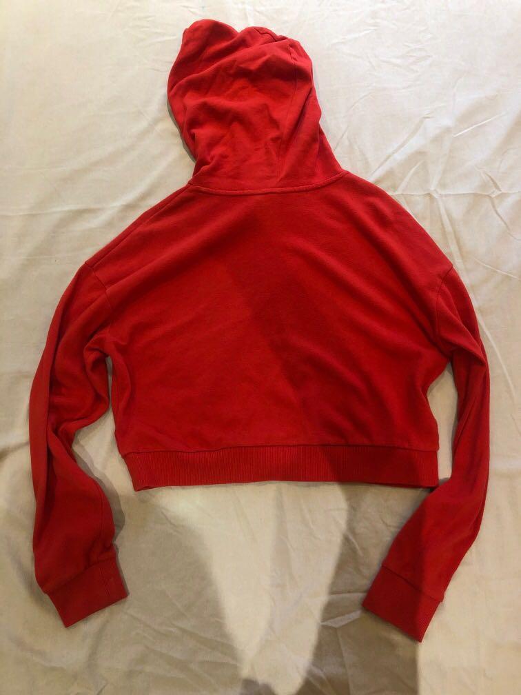 H&M Divided Red cropped hoodie, Women's Fashion, Coats, Jackets and