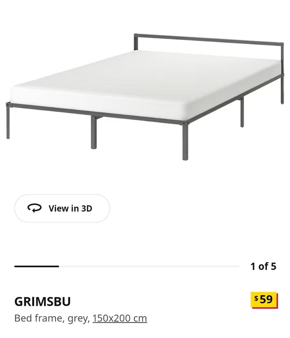 Ikea bed frame grey, Furniture & Home Living, Furniture, Bed Frames