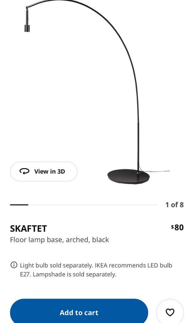 IKEA curved arched lamp WITH shade, Furniture & Home Living, Home Decor