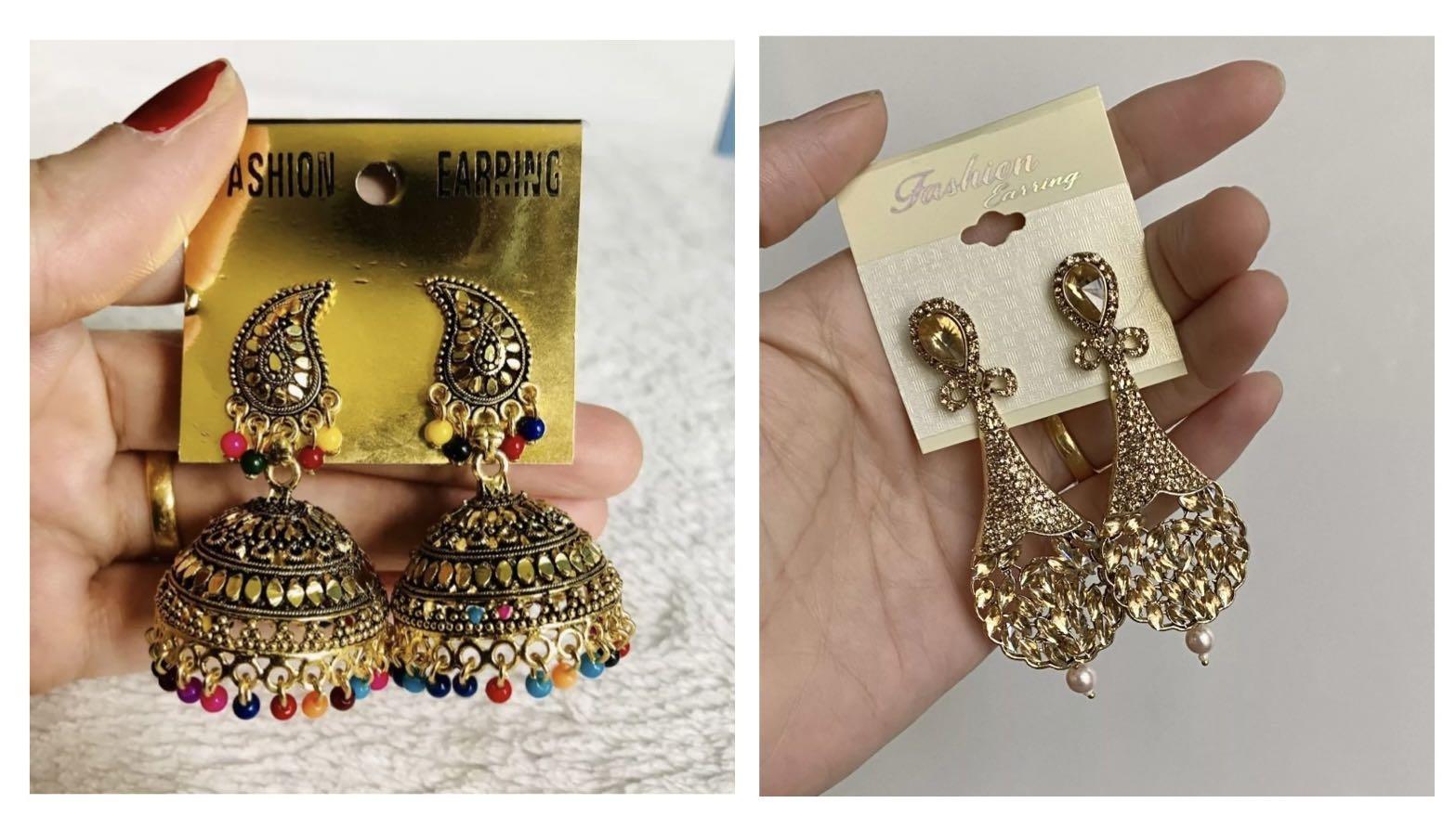 Golden sales big jhumka