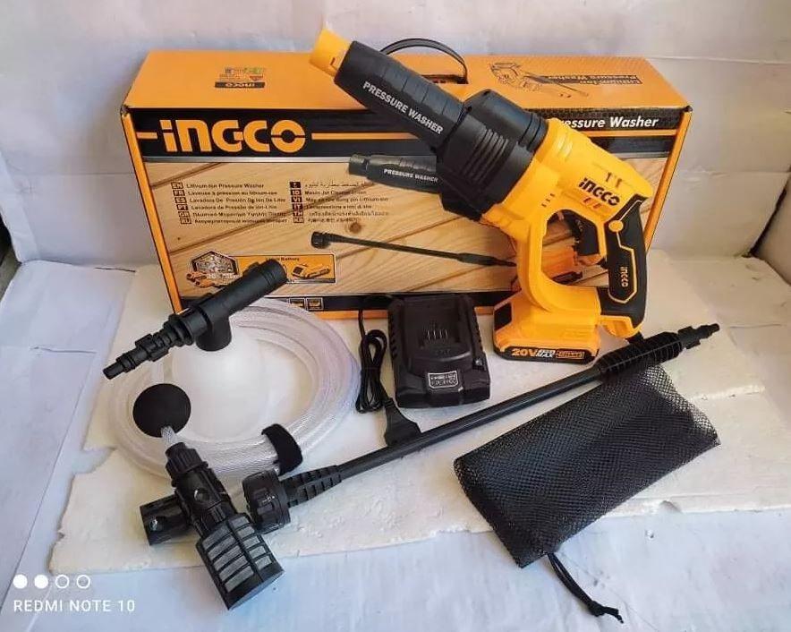 INGCO LithiumIon Cordless Pressure Washer with battery and charger20V
