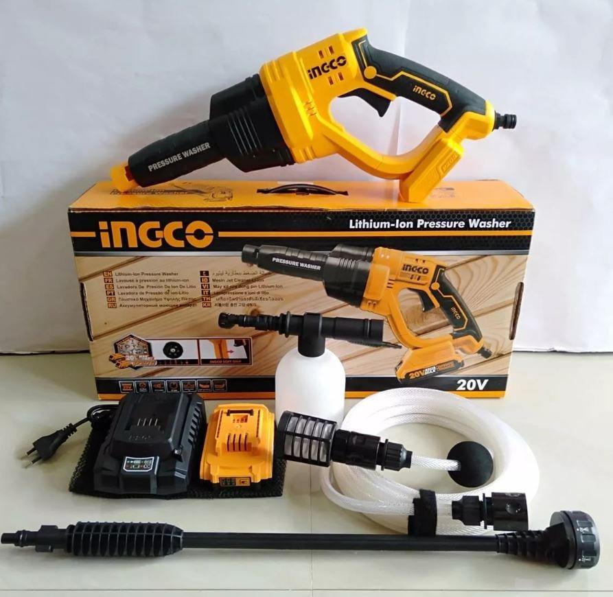 INGCO LithiumIon Cordless Pressure Washer with battery and charger20V