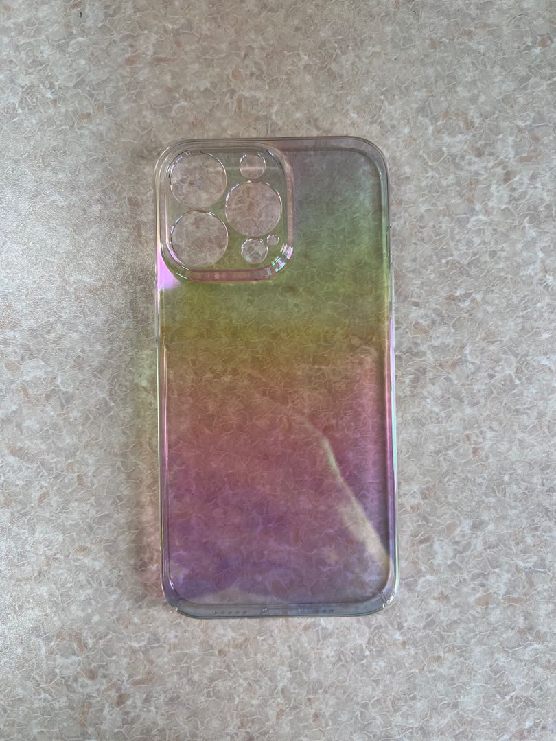 iPhone 13 pro glossy holographic iridescent case, Mobile Phones