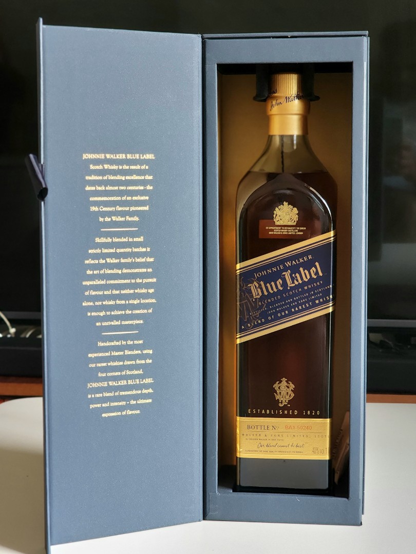 Johnnie Walker Blue Label 1ltr, Food & Drinks, Alcoholic Beverages on Carousell