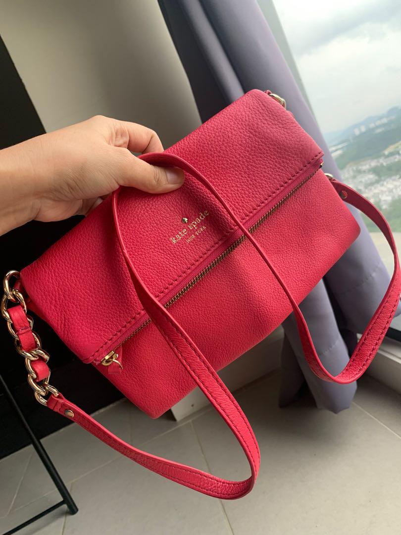 Authentic Kate Spade Crossbody fold over pink Luxury Bags