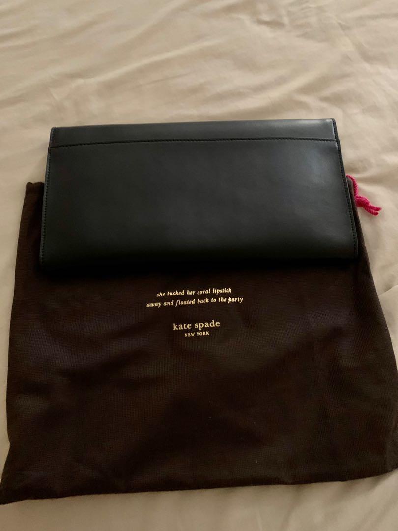 Kate Spade Black Clutch Bag, Women's Fashion, Bags & Wallets, Clutches on  Carousell