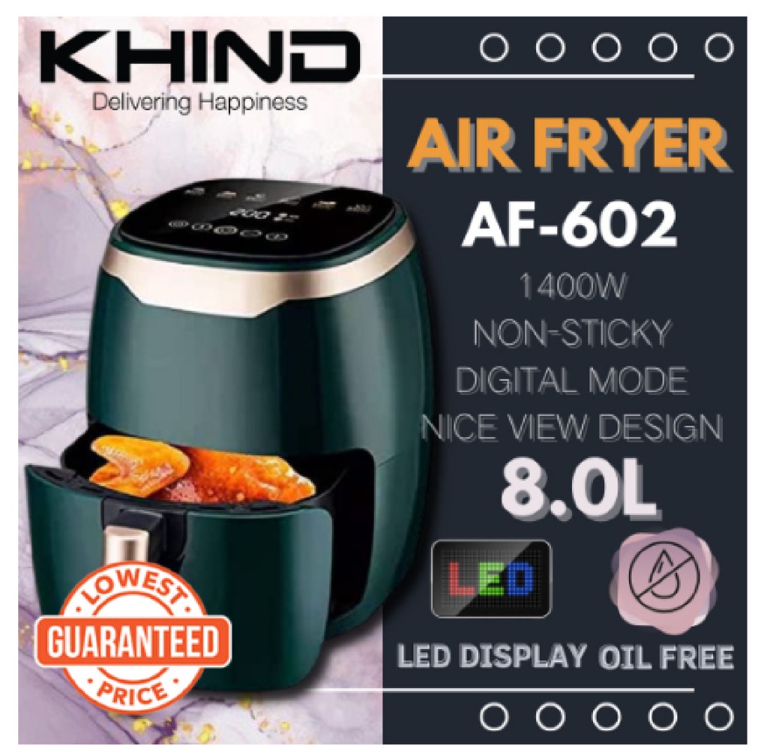 KHIND Digital LED Air Fryer Stirrer Series ChefMaster Series CM8.5D (8.0L/1400W) Air Fryers, TV
