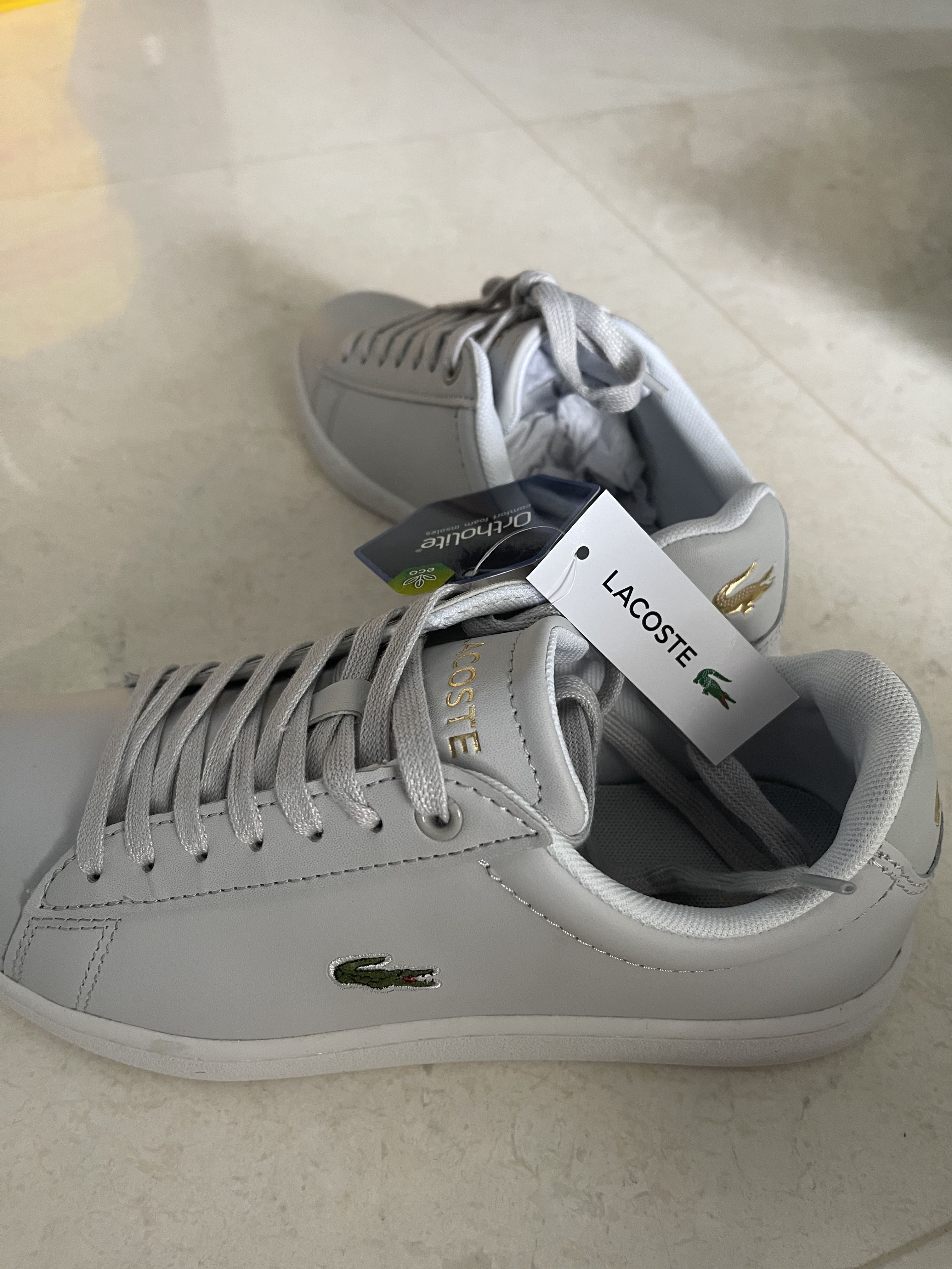 Lacoste Powercourt 2.0 Leather Sneaker In White & Green | MYER