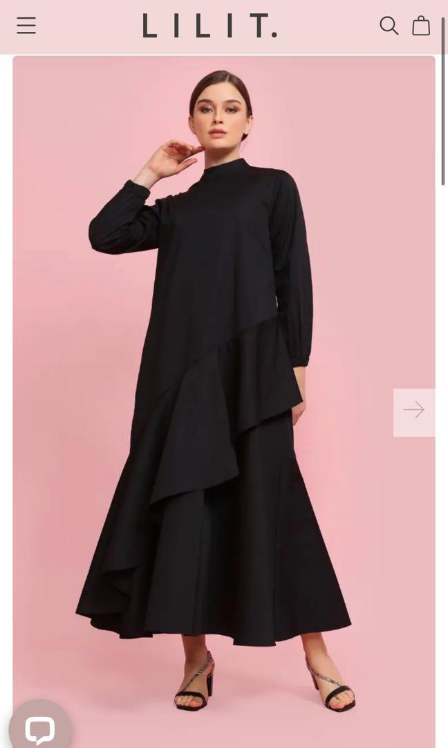 Lilit Asymmetrical Layered Dress in Black Women s Fashion