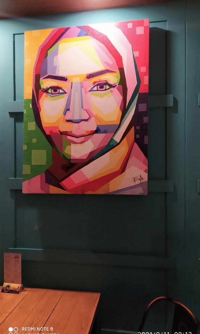Lukisan Wajah Pop Art WPAP, Antik, Pajangan di Carousell