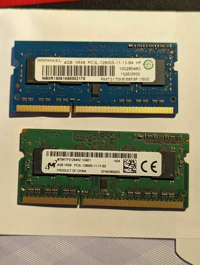Memory Ram DDR3L 4GB x 2 sticks Computers Tech Laptops