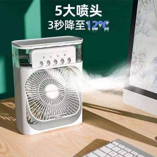Mini Portable Air Cooler Fan Humidifier Mist with 7 Colors Led