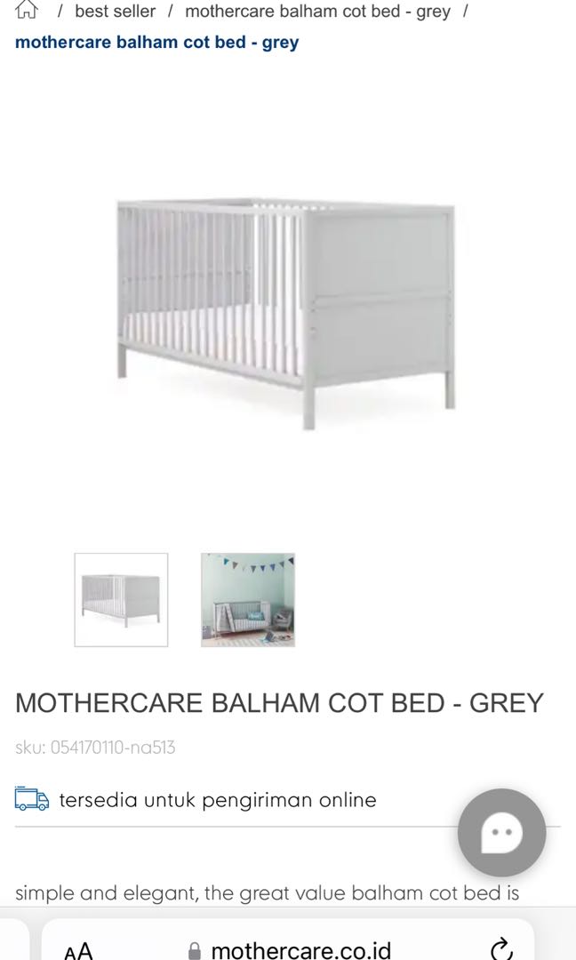 Mothercare Balham Cot bed Babies Kids Baby Nursery Kids