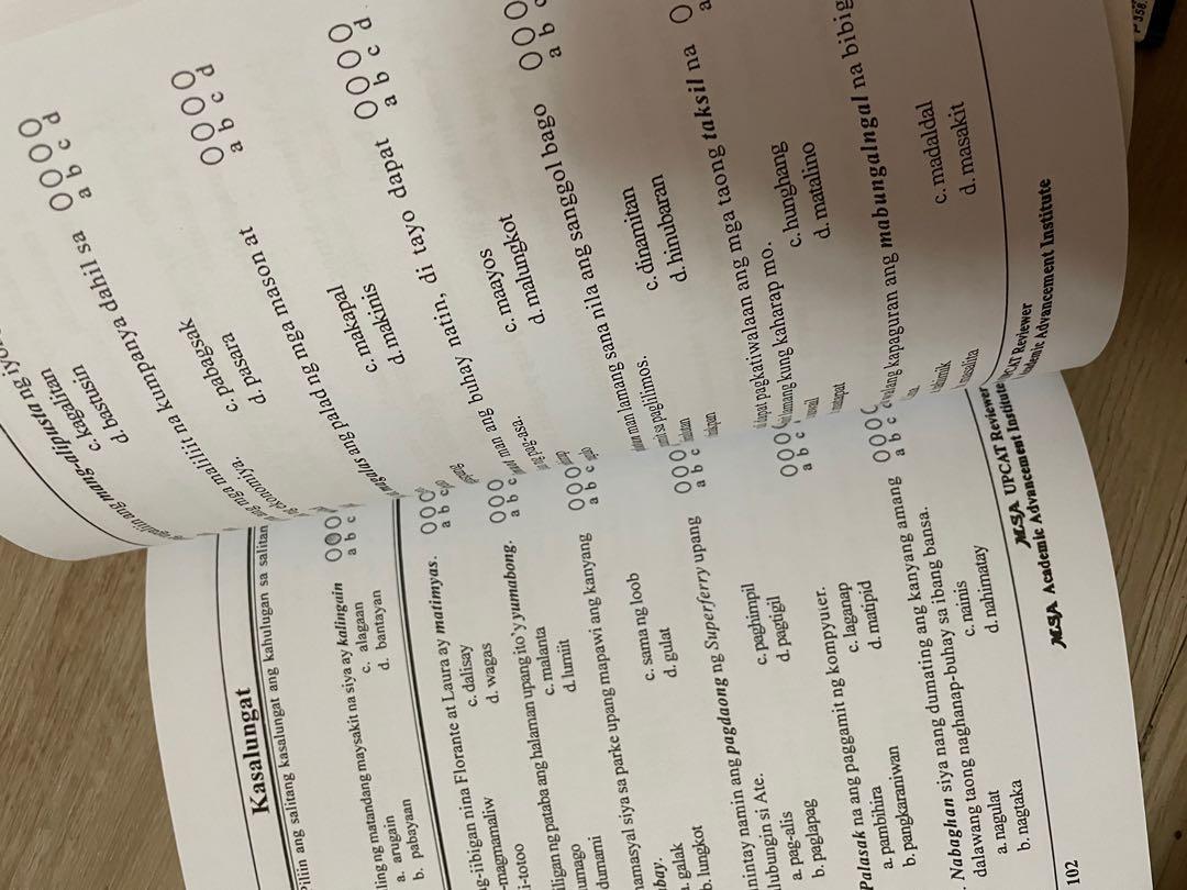 MSA UPCAT Reviewer with Free Quick Maths Reviewer (Category: Textbooks) located in Pasig City. Submitted by closetfindsbypmd (Listing ID 1175206418, Image 2). Description: • Well-used!.