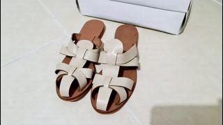New Genuine Leather Sandals in Beige from Marikina - (Size 7)