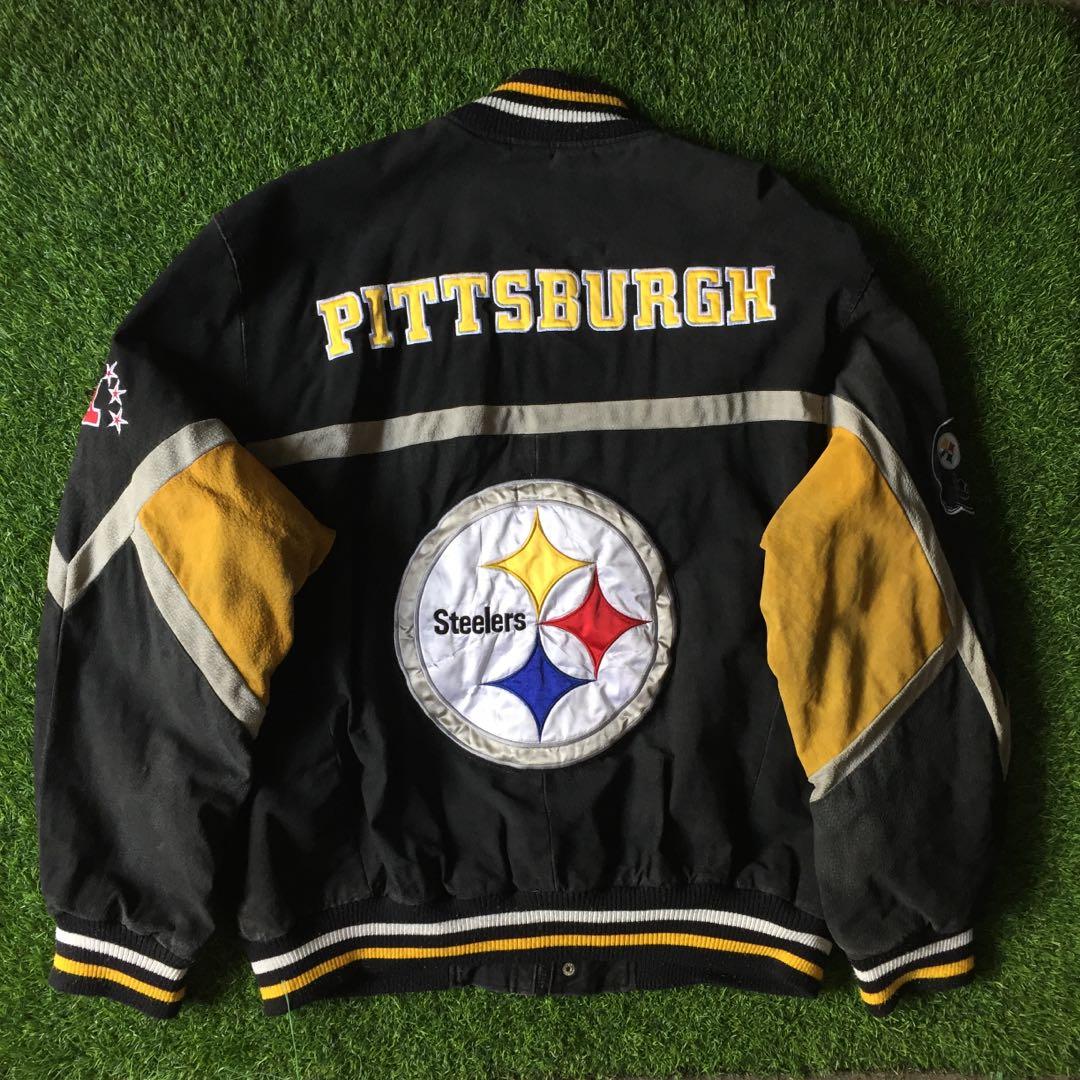 pittsburgh steelers Classic Biker Leather Jacket back