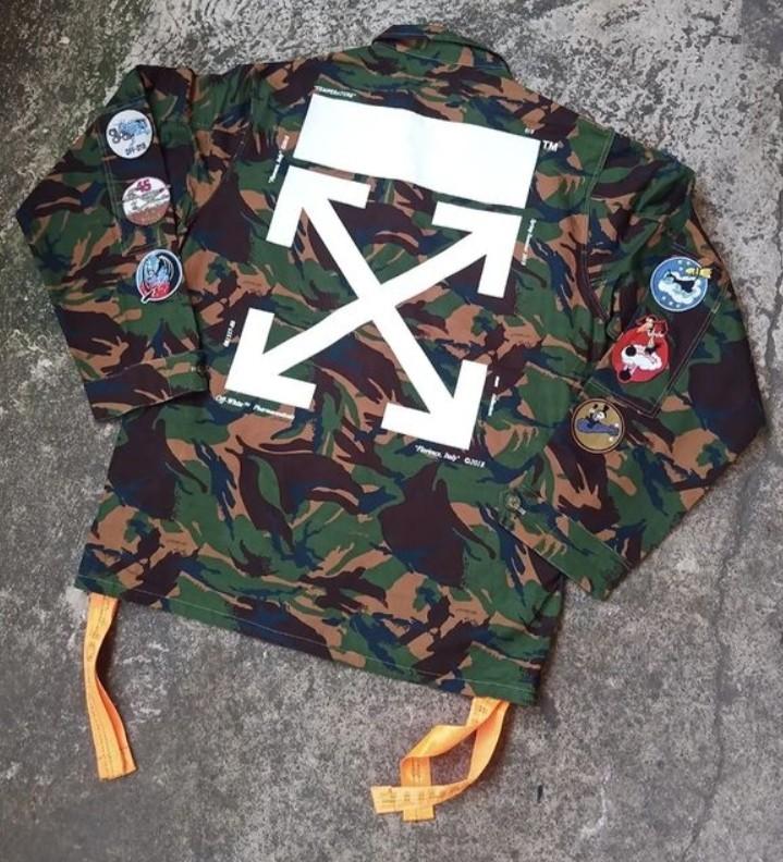 Off White Camo Patch Field Jacket Jaket camo off white Fesyen
