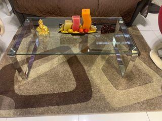 One piece glass coffee table