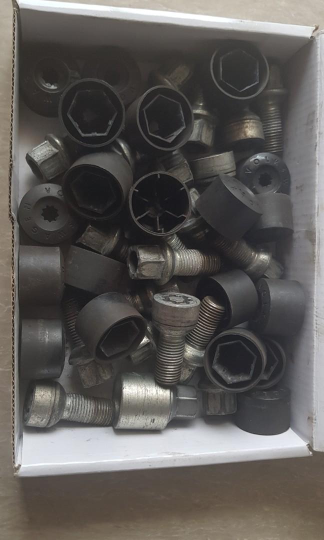 Original VW security lugs and covers, Car Accessories, Tyres & Rims on