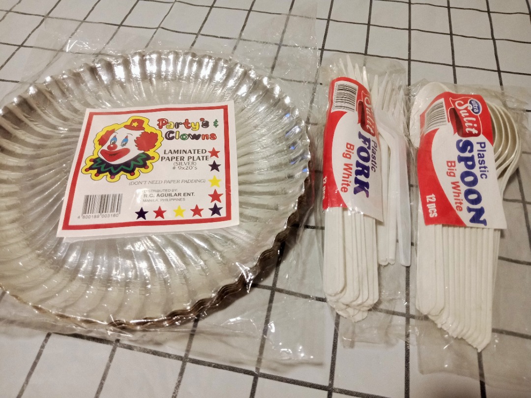 Paper Plate and Plastic Spoon & Fork, Furniture & Home Living