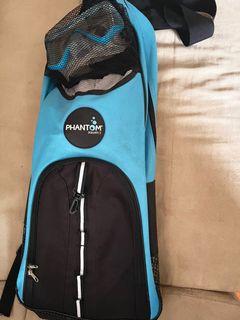 Phantom Aquatics Panoramic LX Snorkel Snorkling Set with Flipper Fins, Mask, And Bag
