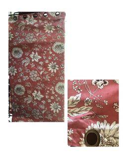 Pink White Floral Curtains