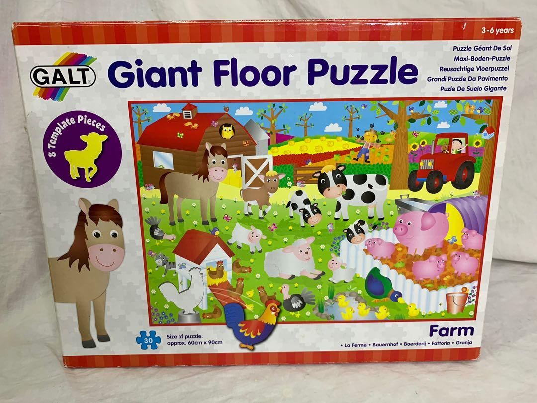 Puzzle Galt giant floor puzzle, farm animals, Hobbies & Toys, Toys
