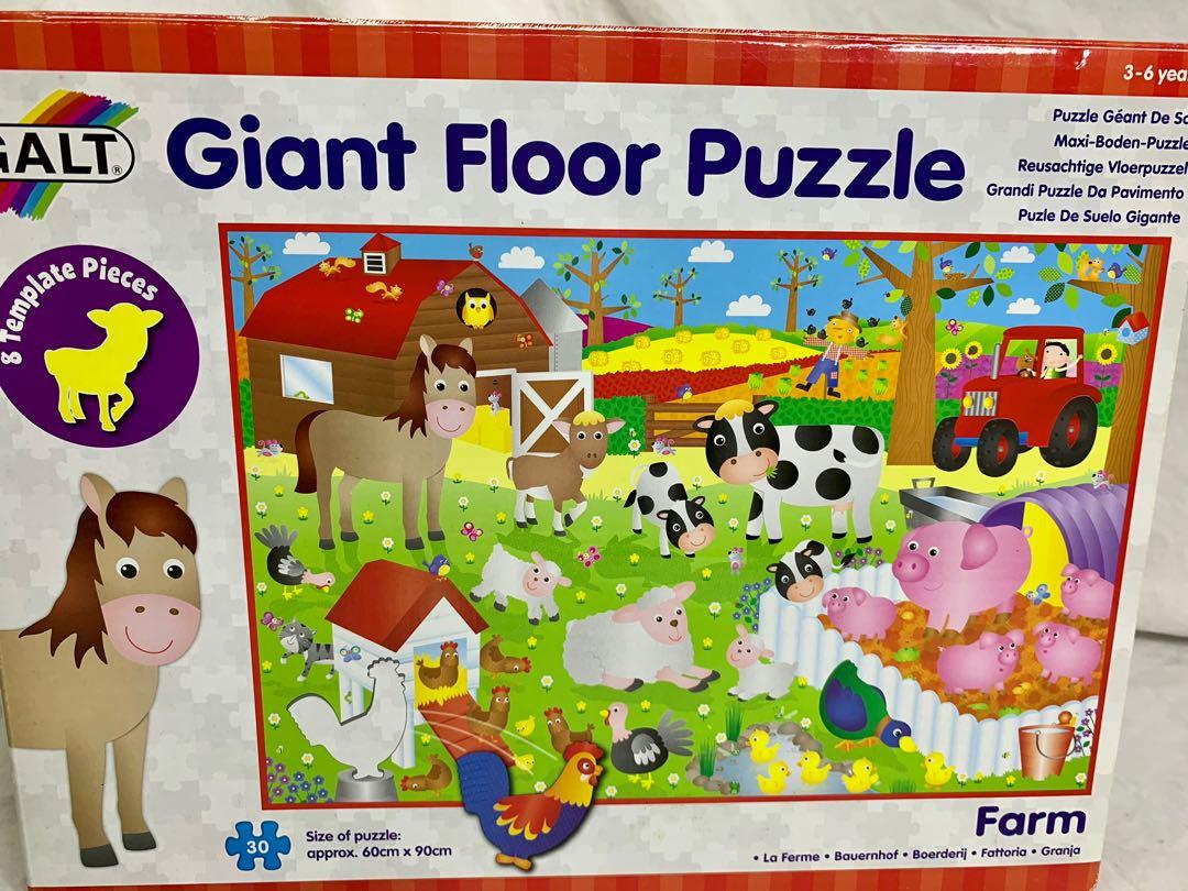 Puzzle Galt giant floor puzzle, farm animals, Hobbies & Toys, Toys