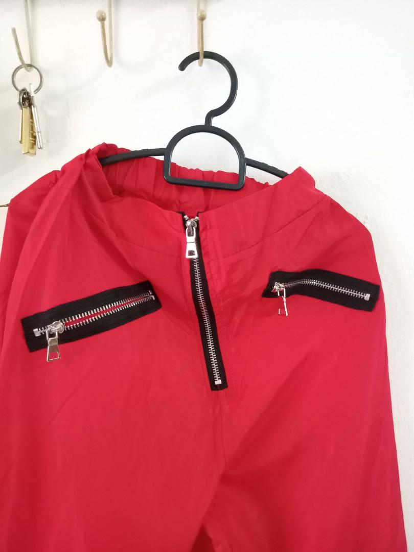 Red cargo pants, Women's Fashion, Bottoms, Other Bottoms on Carousell