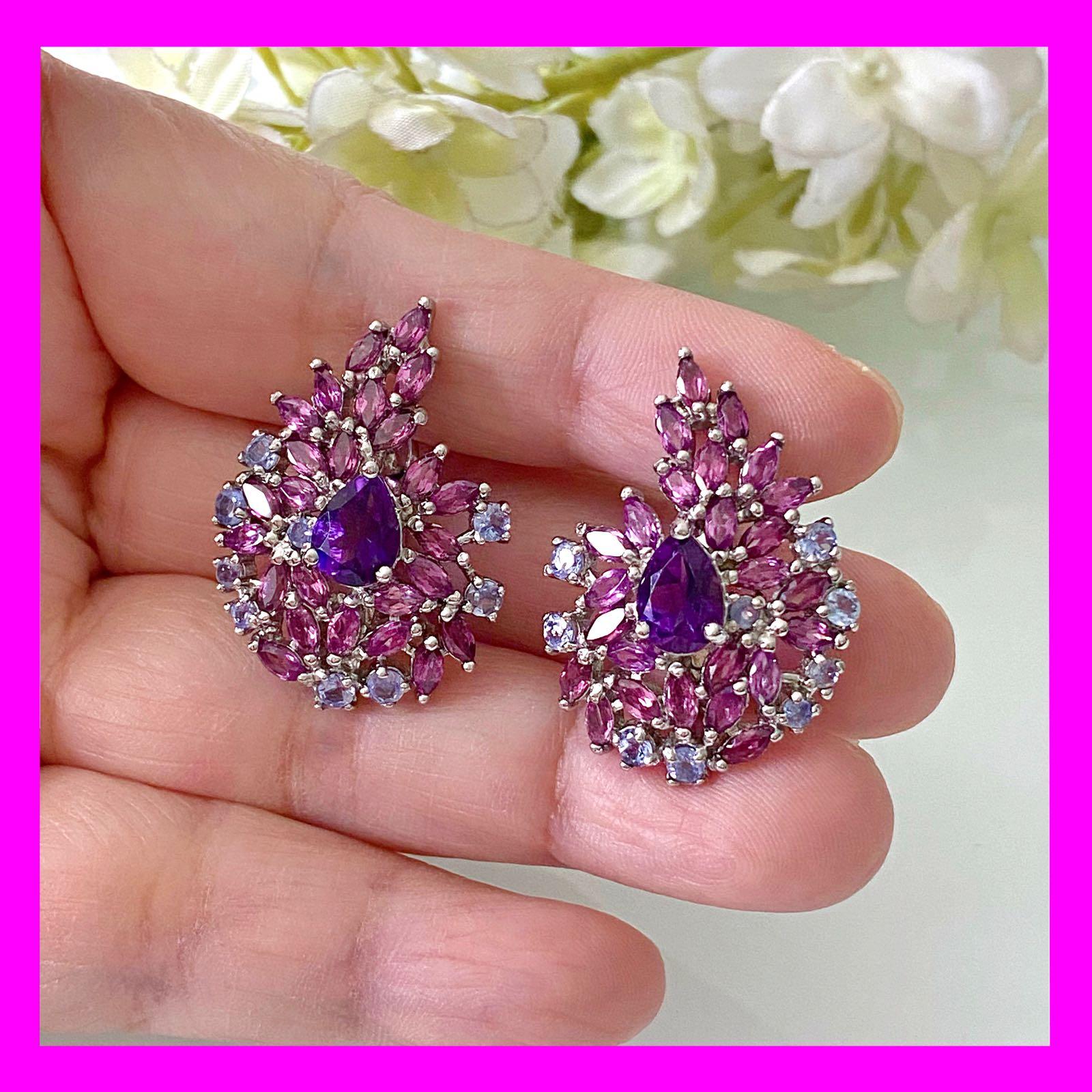 Purple garnet earrings hotsell