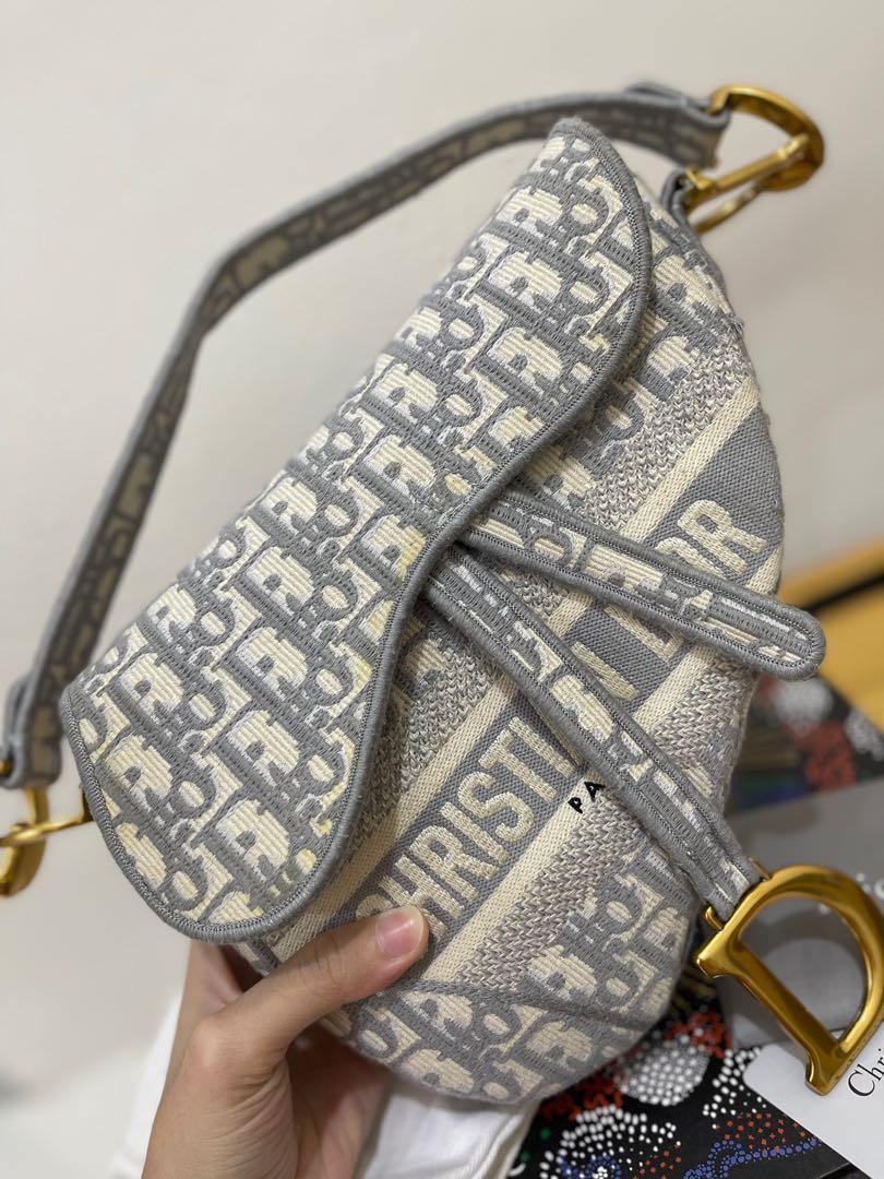 Dior saddle hotsell bag gray