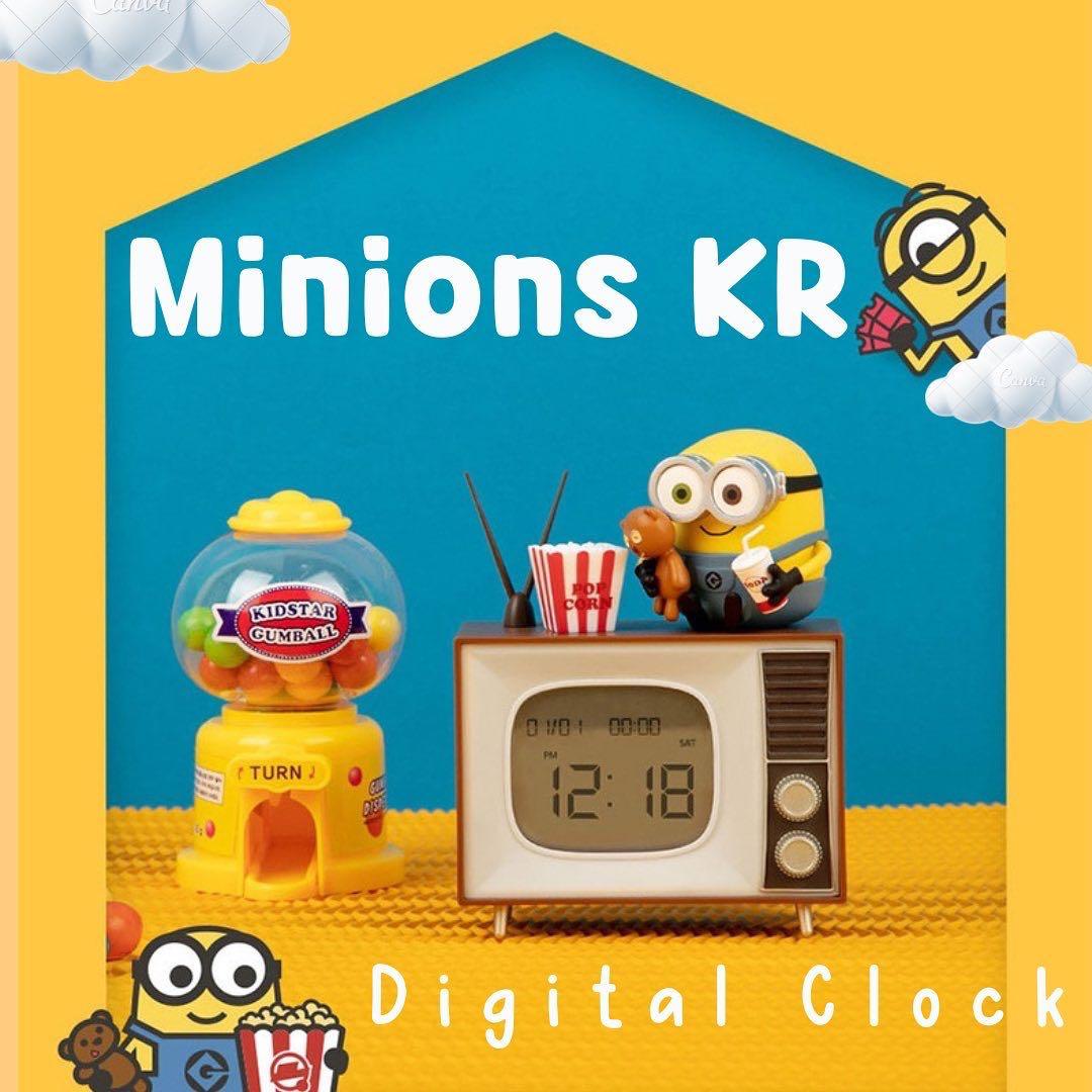 Sale 🇰🇷 韓國Minions 鬧鐘鐘時計座枱鐘時鐘clock alarm tim 公仔配飾