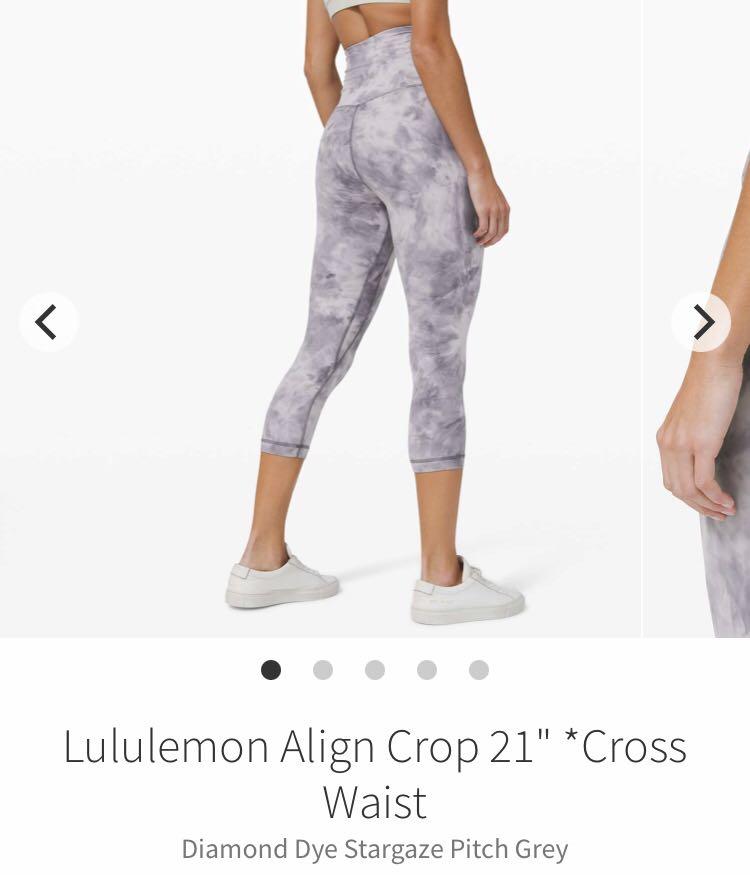 Size 4. Excellent condition Lululemon Align crop 21” capri leggings size 4  in diamond dye stargaze pitch grey., Women's Fashion, Activewear on  Carousell