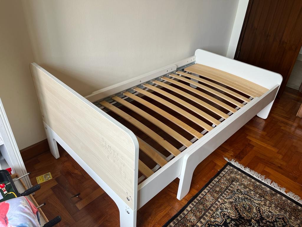 Extendable kids IKEA bed with mattress, Furniture & Home Living