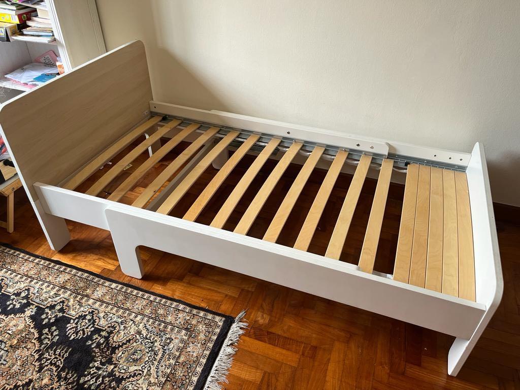 Extendable kids IKEA bed with mattress, Furniture & Home Living
