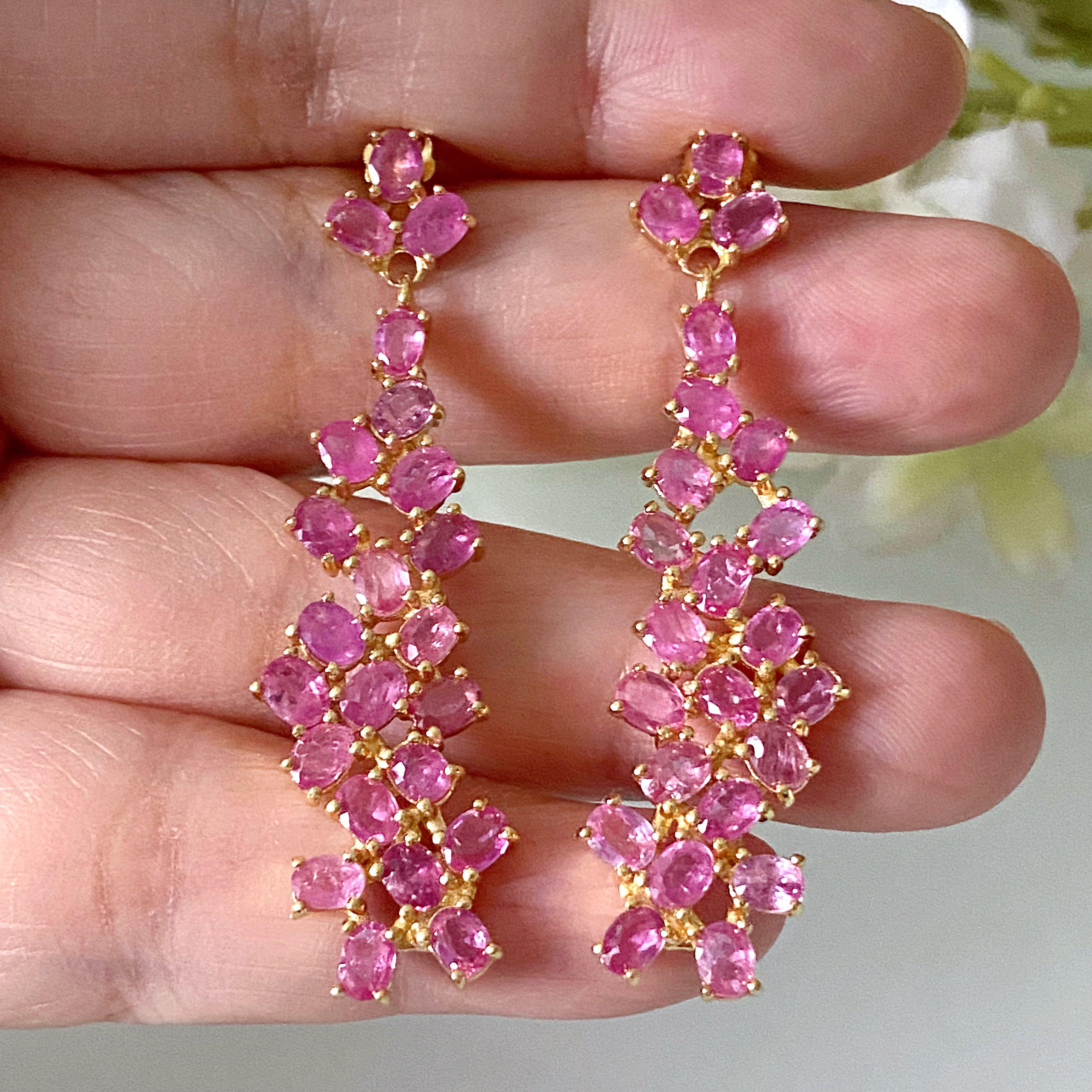 Natural pink sales sapphire earrings