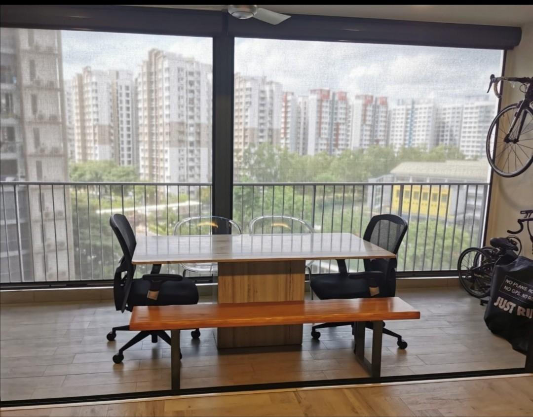 Solid Marble Dining Table (Category: Tables & Sets) located in Singapore. Submitted by javanlim (Listing ID 1175109135, Image 1). Description: 180cm x 85cm Beige Solid Marble Dining Table Height 74cm Pm for more info!.