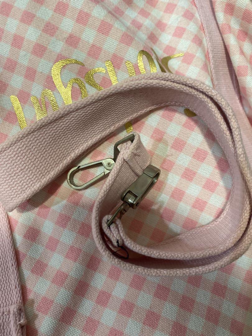 sportsgirl pink checkered duffel bag, Women's Fashion, Bags & Wallets