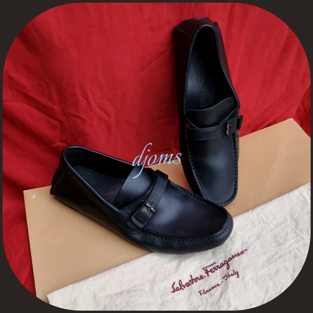 ?Sz 6 Mens Salvatore Ferragamo Black Leather Loafers Driving Shoes,  Luxury, Sneakers & Footwear on Carousell