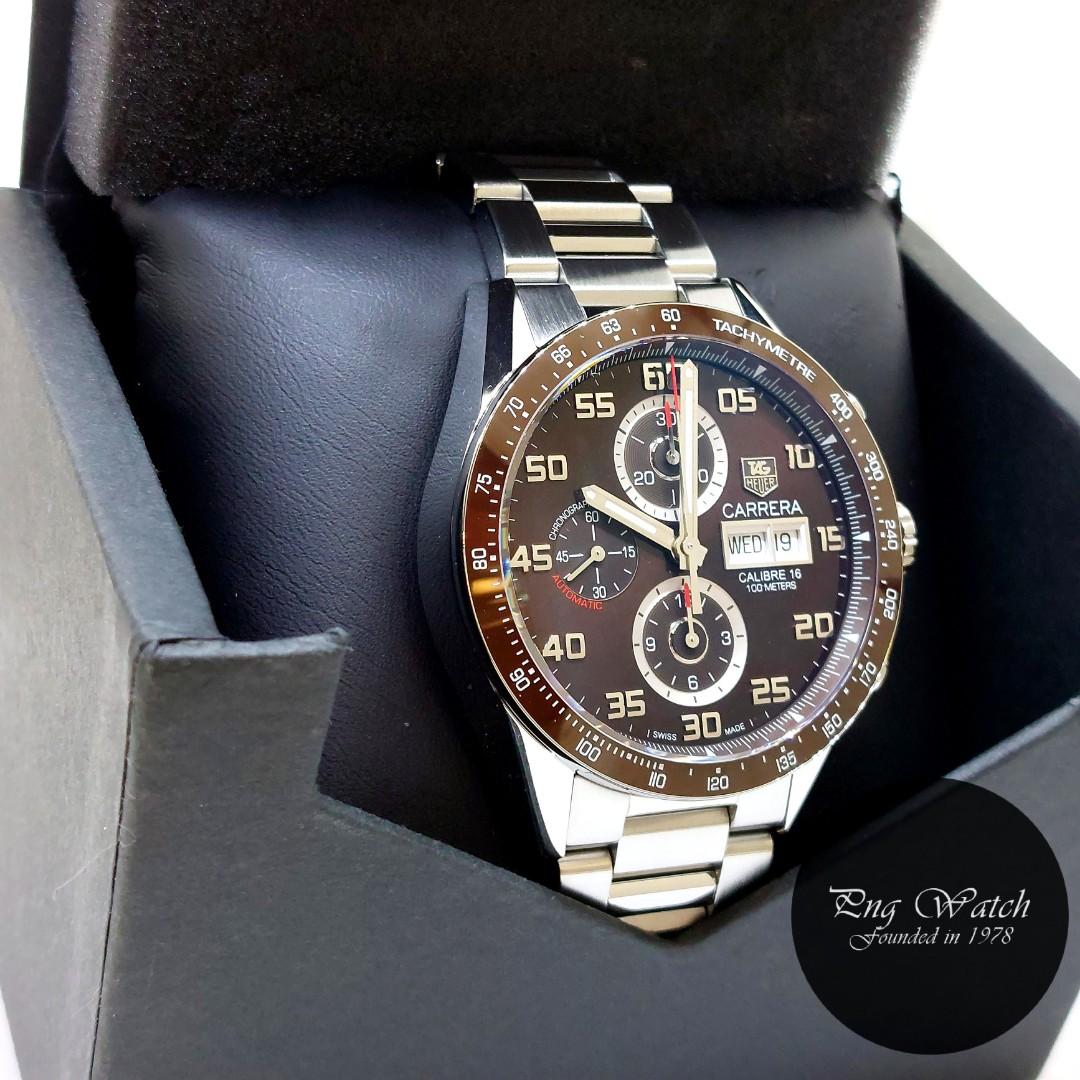 NOT AVAILABLE Tag Heuer 43mm Brown Dial Ceramic Bezel Carrera