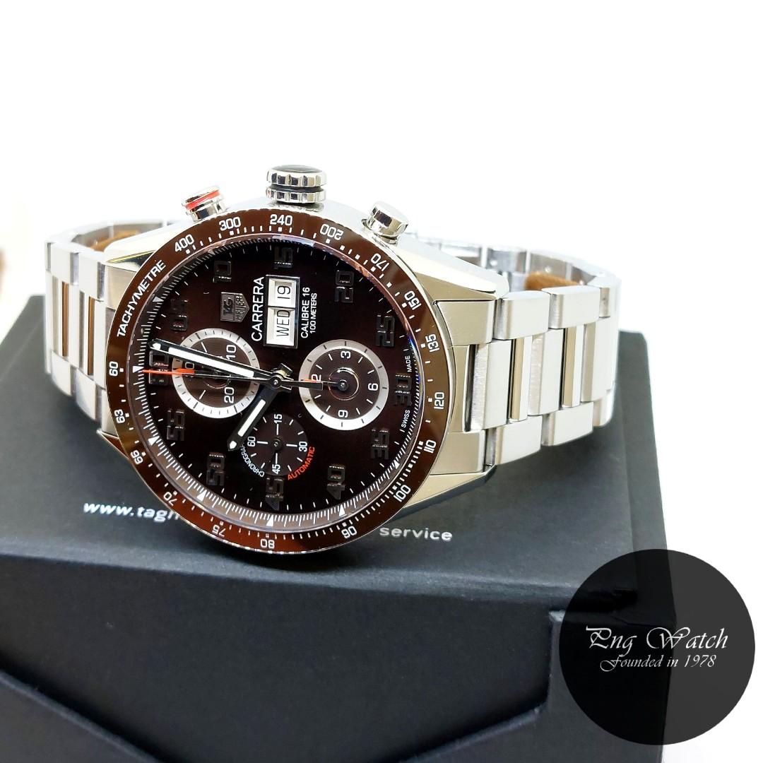 NOT AVAILABLE Tag Heuer 43mm Brown Dial Ceramic Bezel Carrera