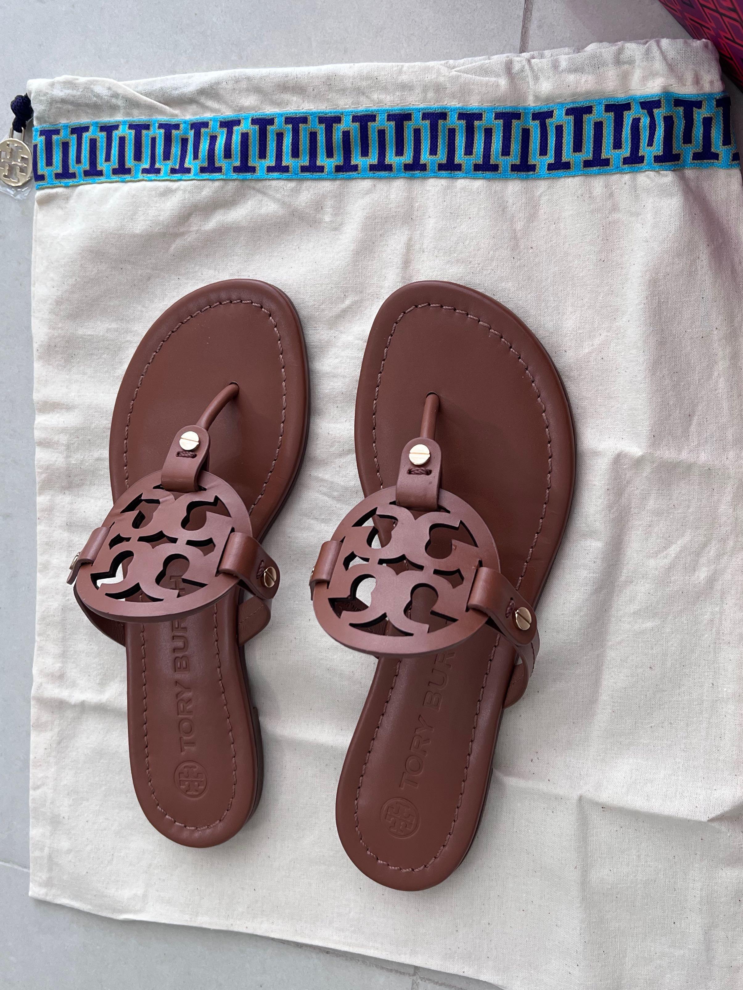Tory Burch Miller Calf Leather Sandals Vintage Vachetta size US6