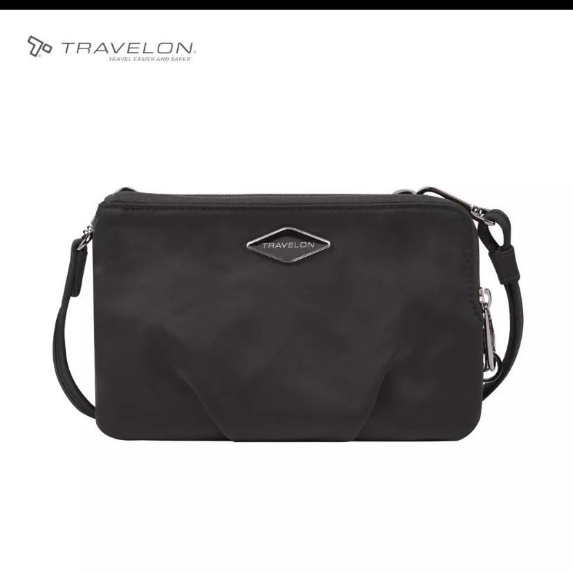 Travelon ANTITHEFT PARKVIEW DOUBLE ZIP CROSSBODY CLUTCH, Women's