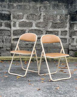 UPCYCLED Cream Folding Chairs