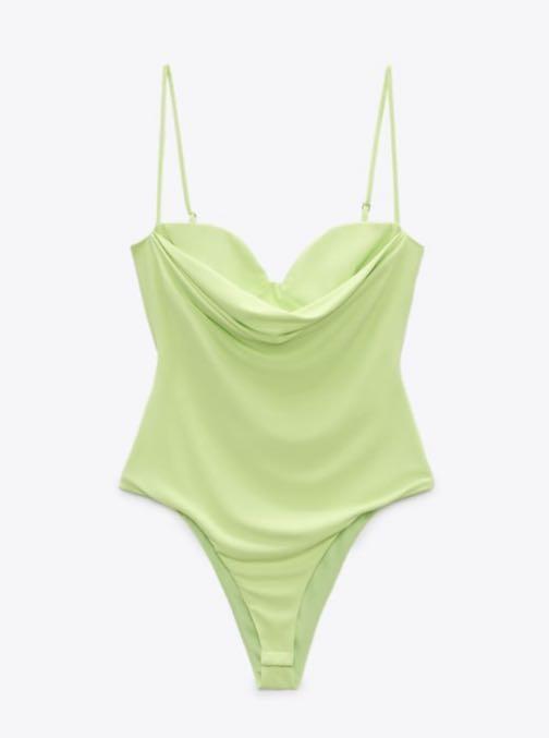 Zara Draped Bodysuit, Women's Fashion, Tops, Others Tops on Carousell