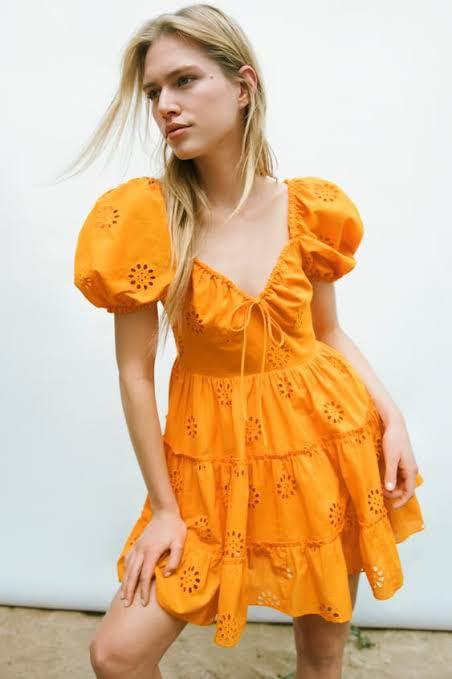 ZARA PUFF SLEEVE DRESS Women s Fashion Dresses Sets Dresses