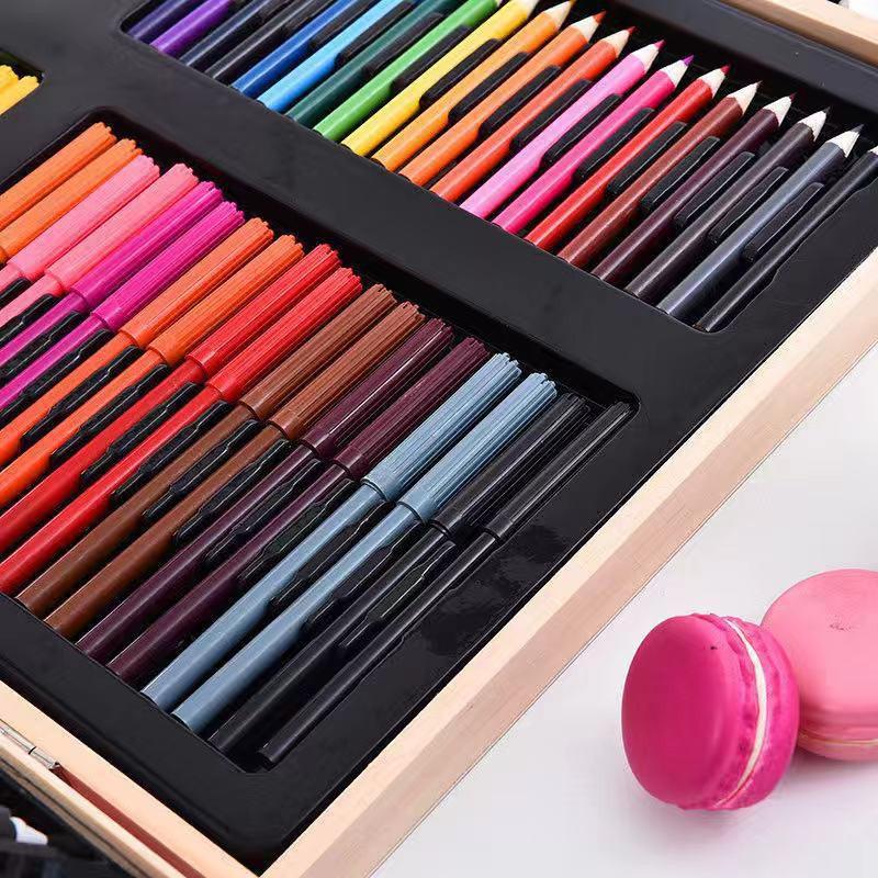 180 Wooden Box Art Color Pencil Set Drawing Art Kit Supplies for Girls Boys  Kids